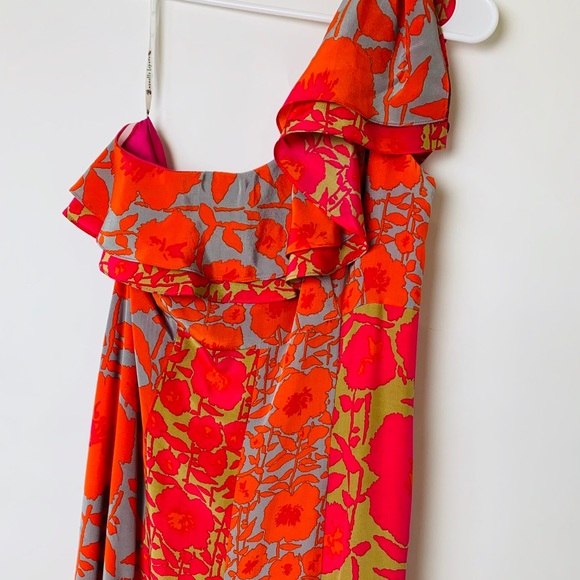 Nanette Lepore Floral One Shoulder Ruffle Maxi 12 - Picture 8 of 8